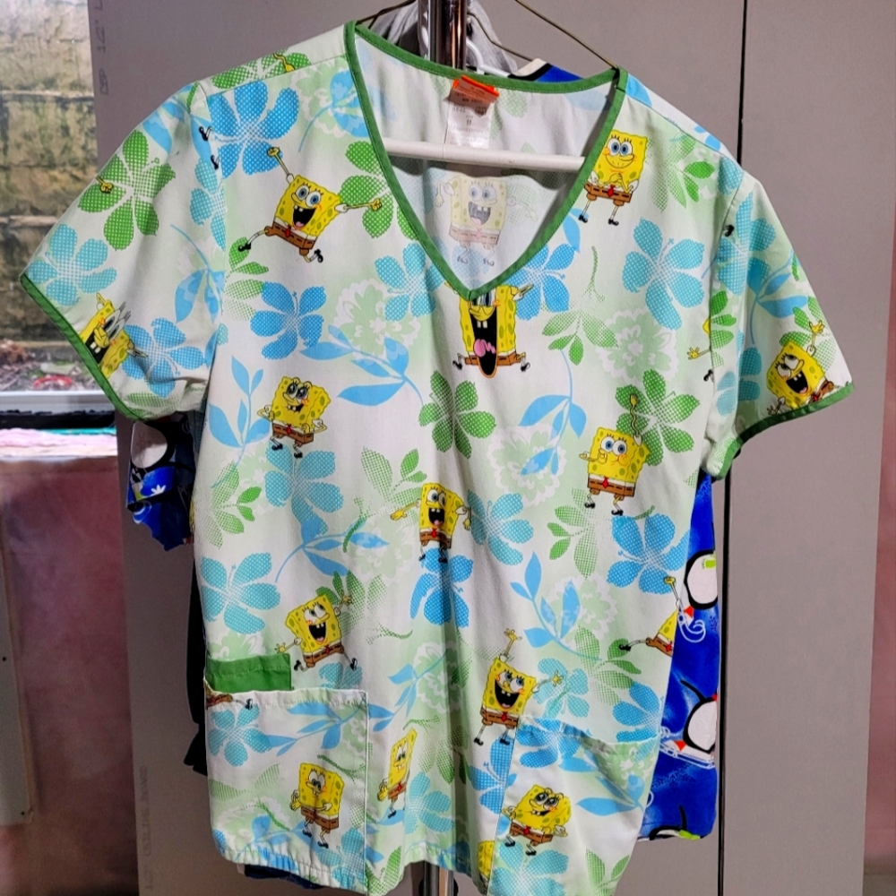 Womens SpongeBob scrub top